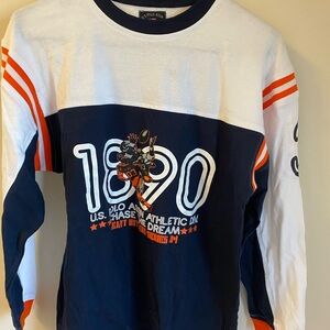 U.S. Polo Assn. Navy and White Crew Neck Shirt